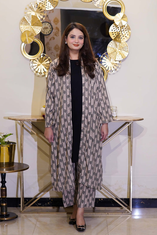 Jacket Style Skin & Black Marina With Inner Dress Stitched - Menaalpret