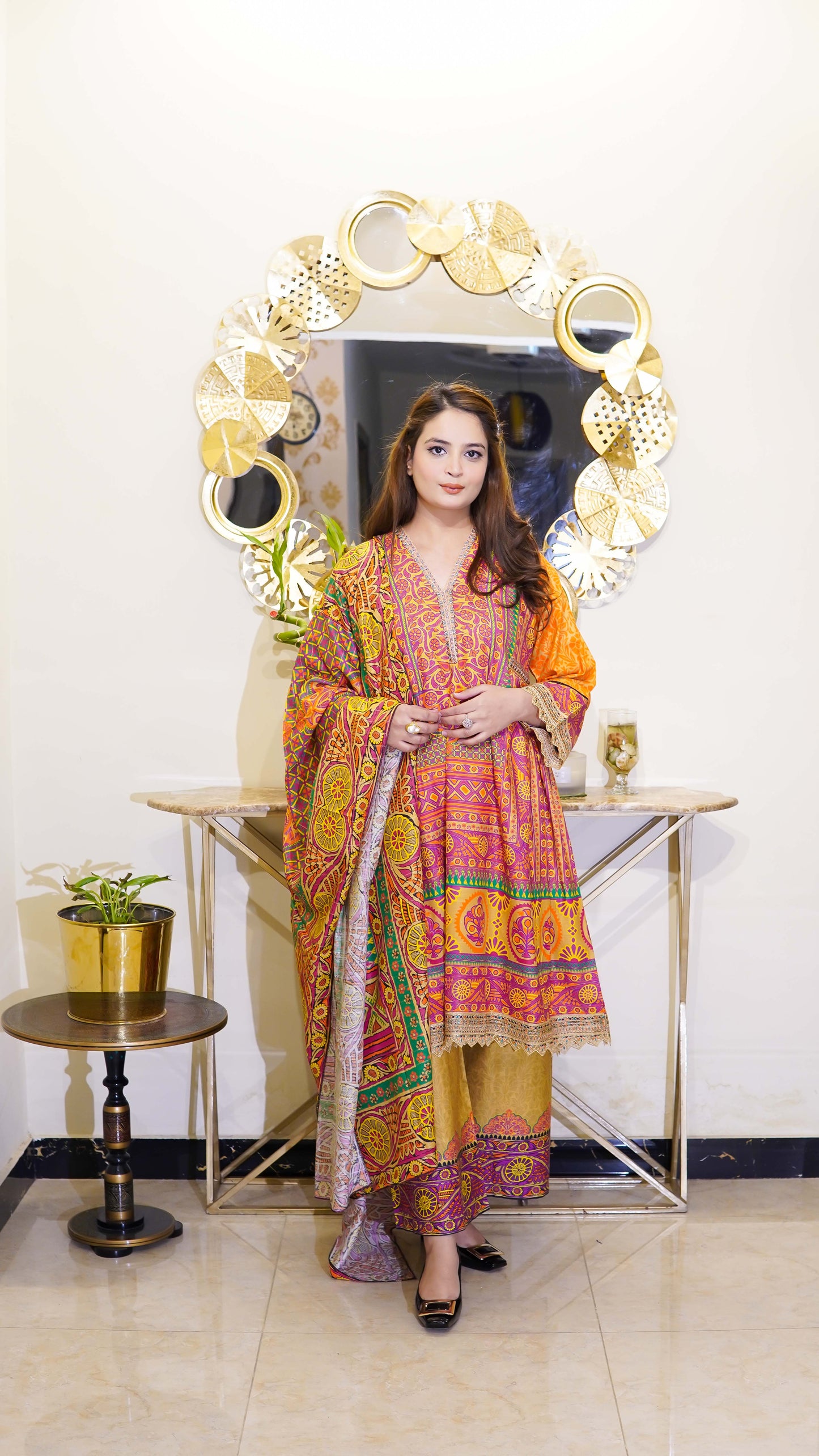 3-Piece Khaddar Embroided Stitched Frock - Menaalpret