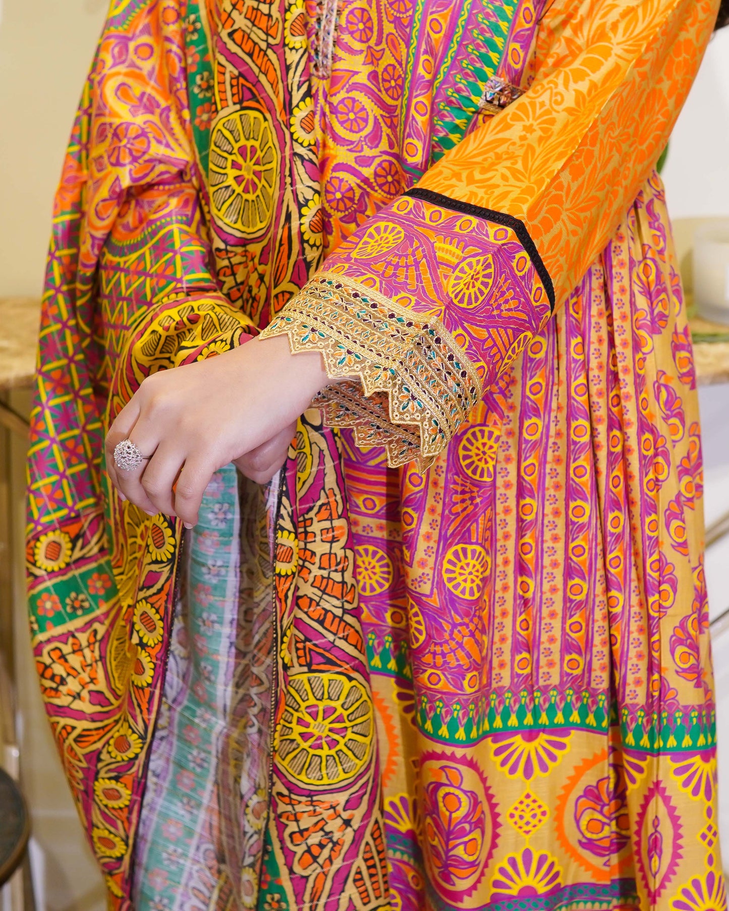 3-Piece Khaddar Embroided Stitched Frock - Menaalpret